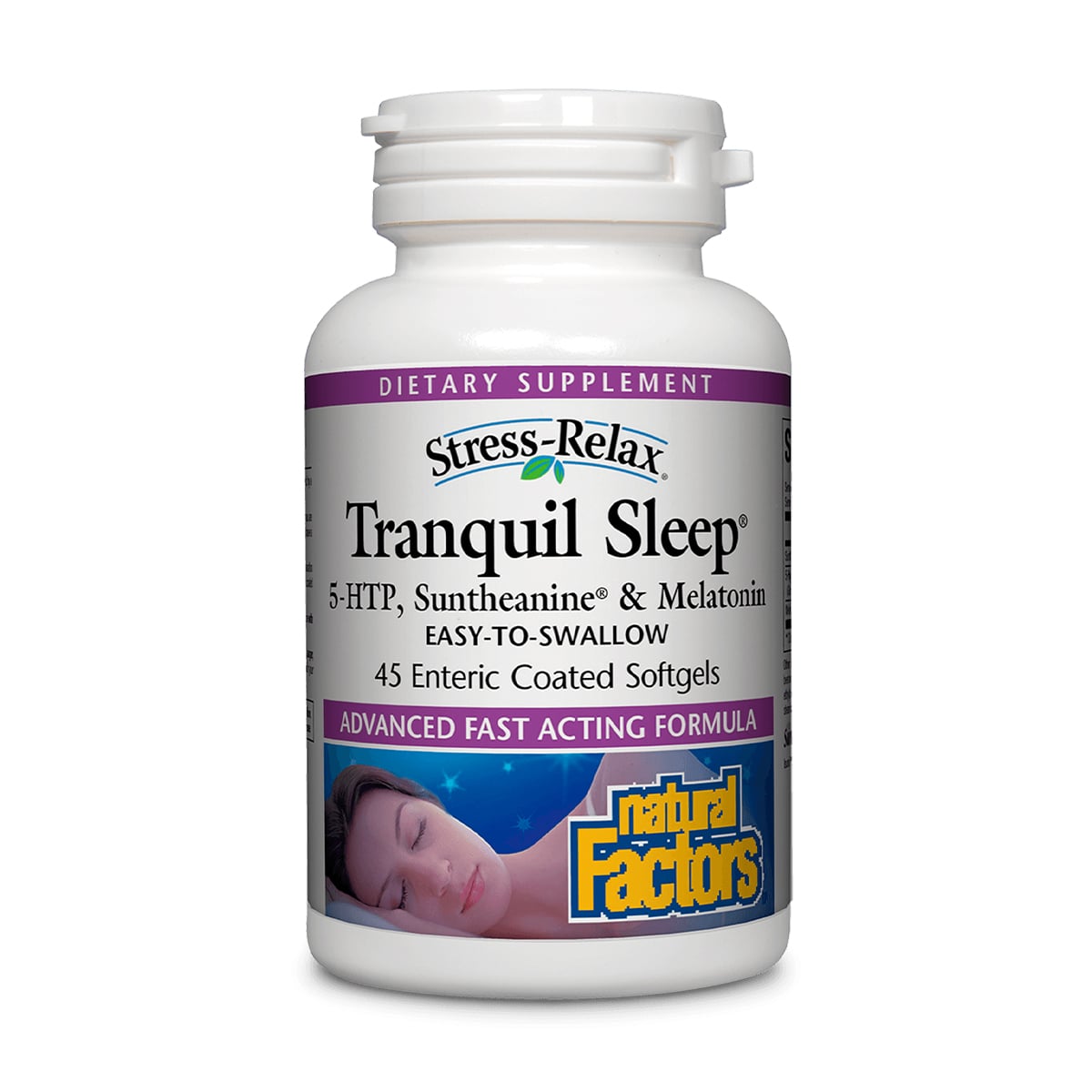 Спокійний сон Natural Factors Stress-Relax Tranquil Sleep, 45 гелевих капсул